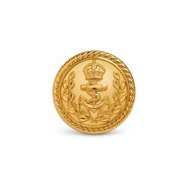 22 Ligne Wreathed Gilt Waistcoat Button
