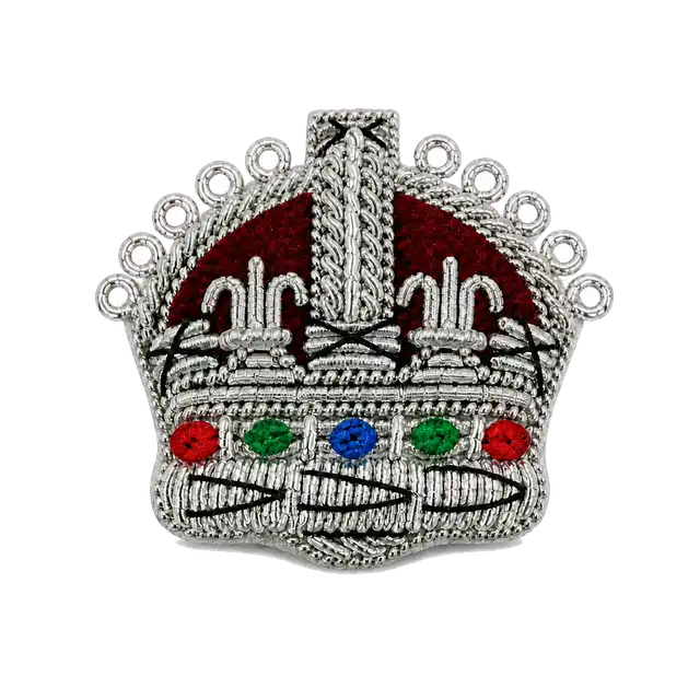 7/16 Inch Silver Embroidered Crowns