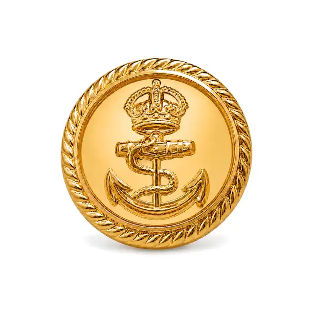30 Ligne Gilt Front Button