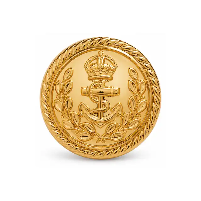 30 Ligne Wreathed Gilt Front Button