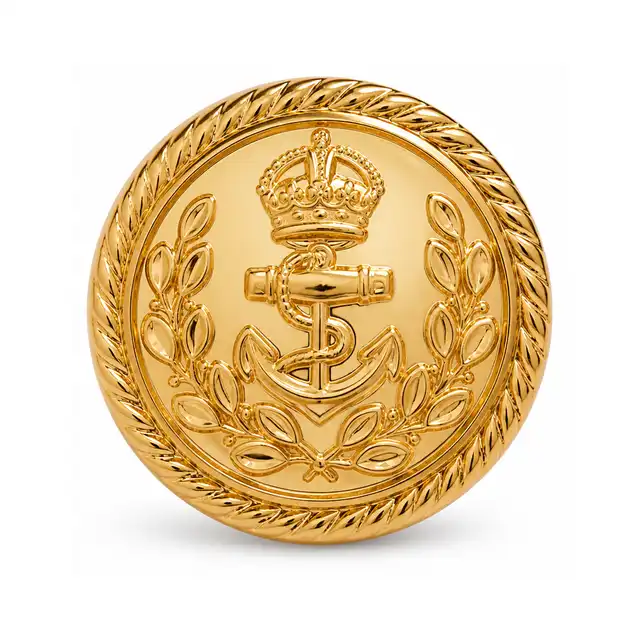 36 Ligne Wreathed Gilt Front Button