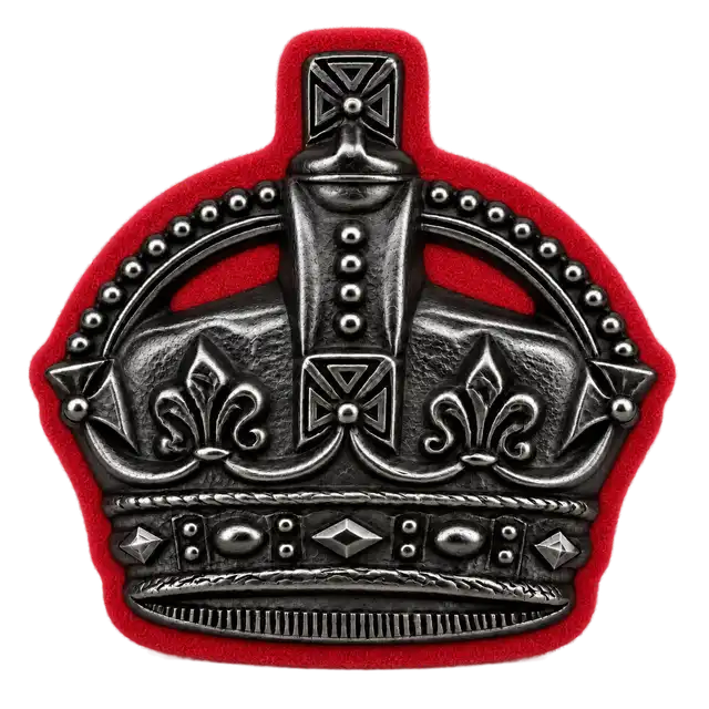 5/8 Inch Black Metal Crowns — Red Cloth Surround, Wire Fittings