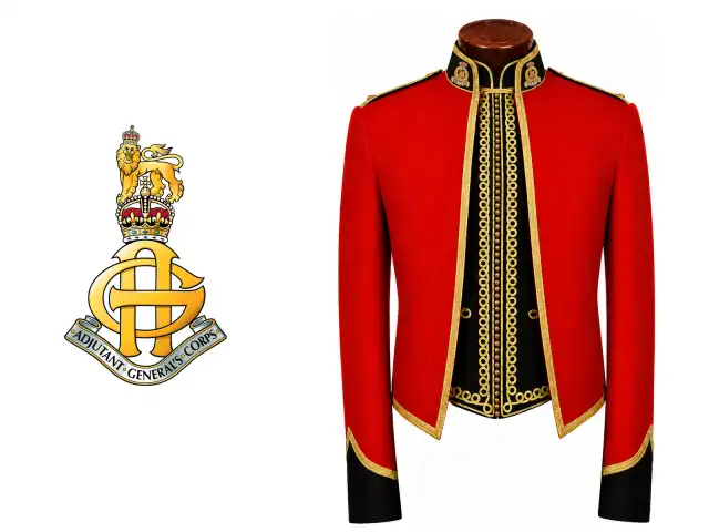 Adjutant General's Corps logo beside the male officer mess dress.