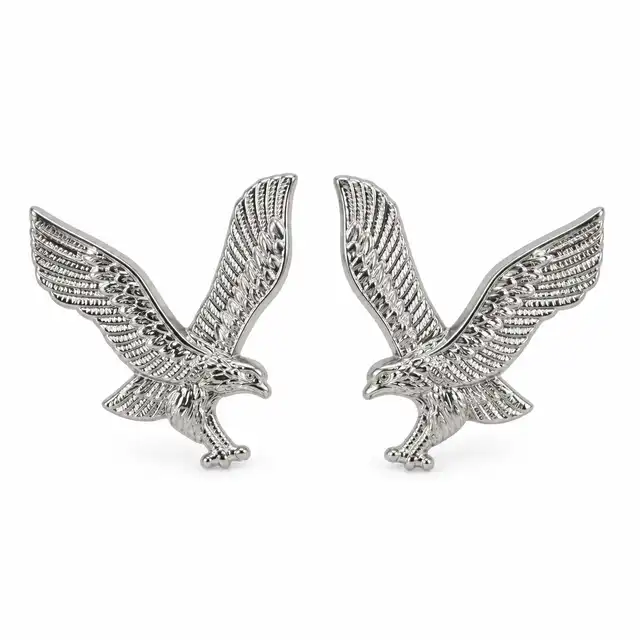 Army Air Corps Officer Anodised-Silver Eagle Collar Badges
