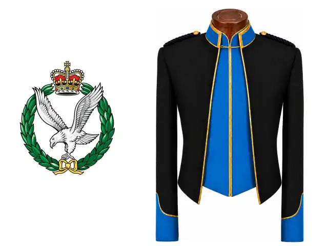 Army Air Corps logo beside the male officer mess dress.