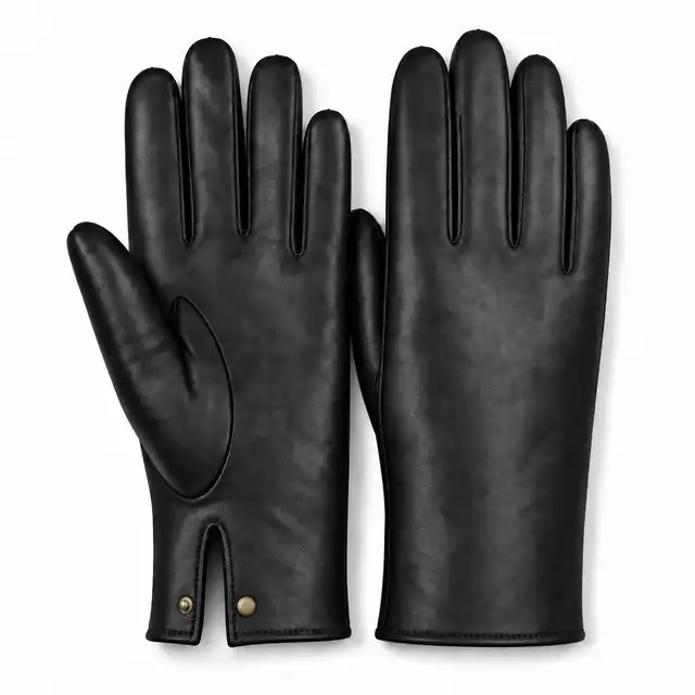 Black Leather Gloves