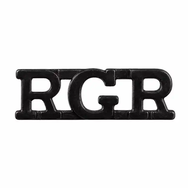 Single black metal RGR shoulder title