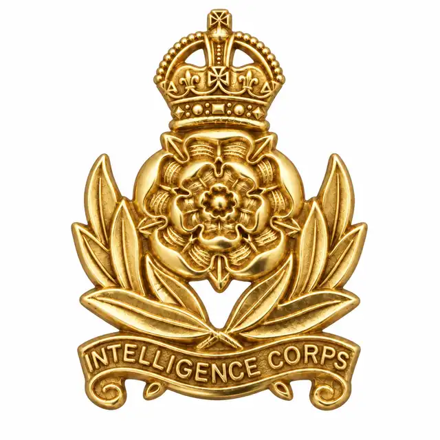 Intelligence Corps WO2 and NCO Gilt-Anodised Cap Badge