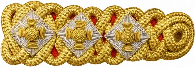 1st The Queen's Dragoon Guards Gold Cavalry Epaulettes with Red Backing