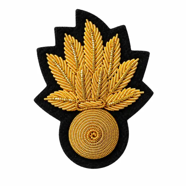 Grenadier Guards Officer Gold-Embroidered Cap Badge