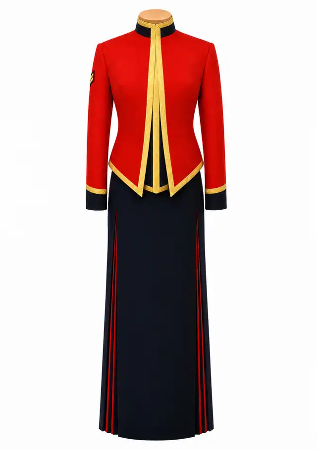 Life Guards female regulation mess skirt with scarlet stripes inside side pleats