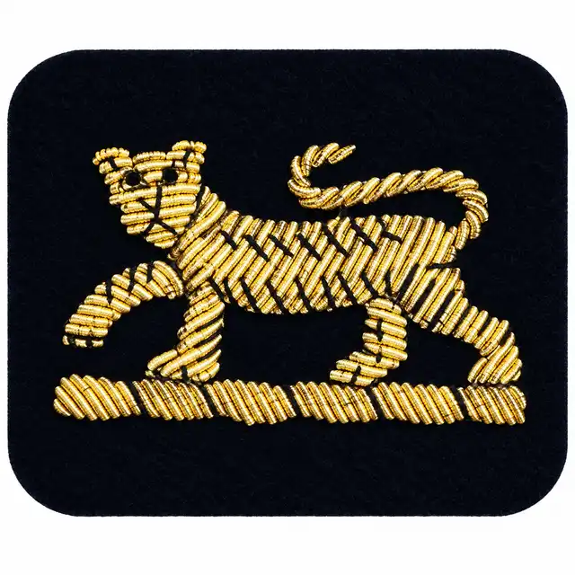 Princess of Wales’s Royal Regiment Gold-Wire Tiger Arm Badge