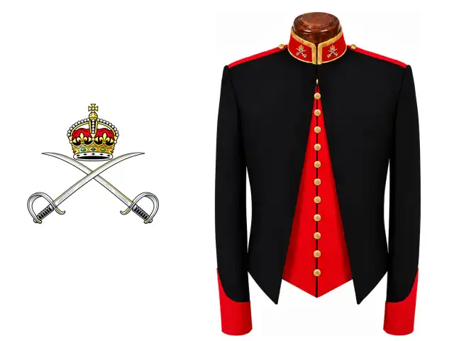 Royal Army Physical Training Corps logo beside the male officer mess dress.