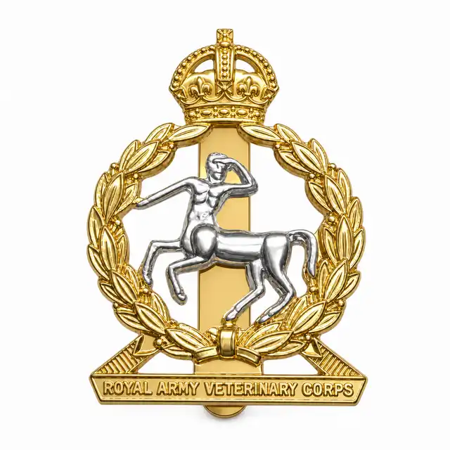 Royal Army Veterinary Corps Blue Peaked-Cap Badge