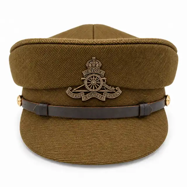 Royal Artillery Female Service-Dress Hat with shaped crown and bronze Tudor-crown badge