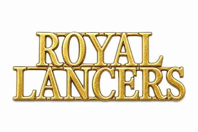 Royal Lancers Officers' Gold Metal Shoulder Titles