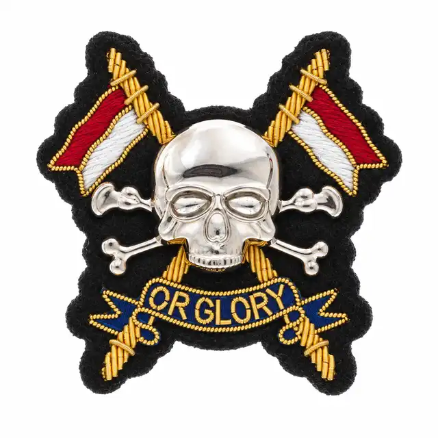 Royal Lancers Officers' Hand-Embroidered Beret Badge