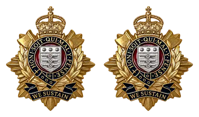 Royal Logistic Corps Officer Enamel Collar Badges