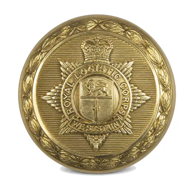 Royal Logistic Corps 22 Ligne Gold cap or Mess Dress Button