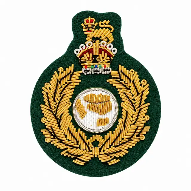 Royal Marines Senior Officer Green Embroidered Beret Badge