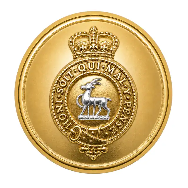 Royal Regiment of Fusiliers Officer Mess 22 Ligne Gilt and Silver Screw Button