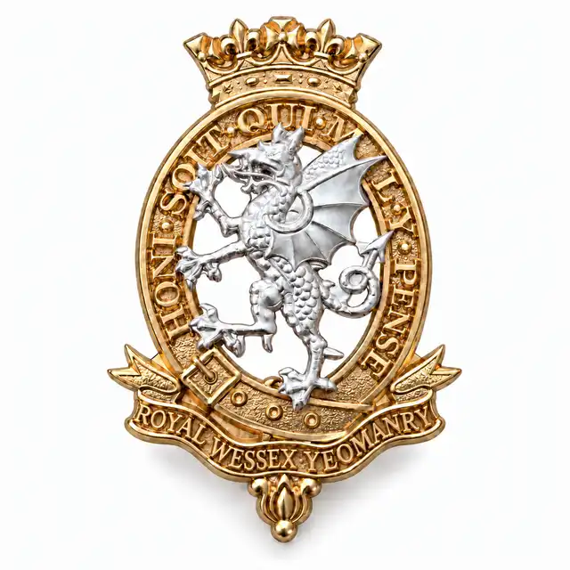 Royal Wessex Yeomanry Officer Blue Peaked-Cap Badge