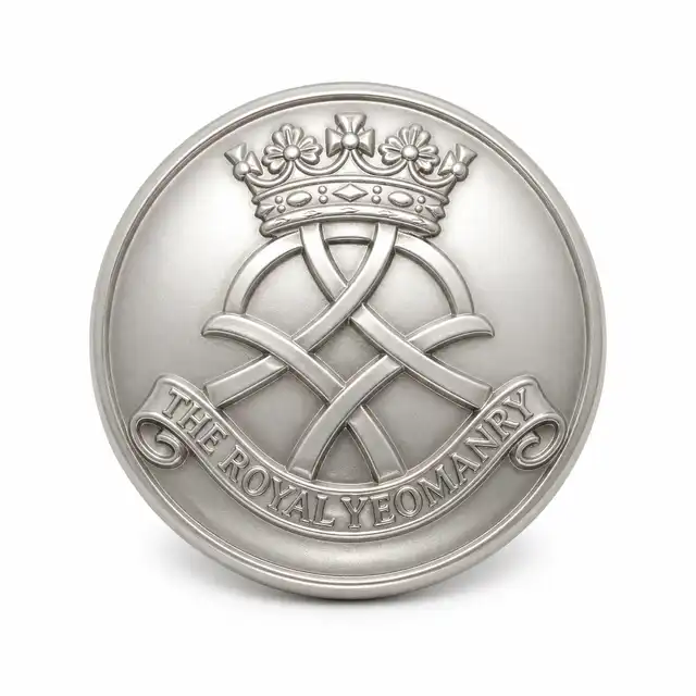 Royal Yeomanry NCO Mess Dress 30 Ligne Silver Domed Epaulette Button