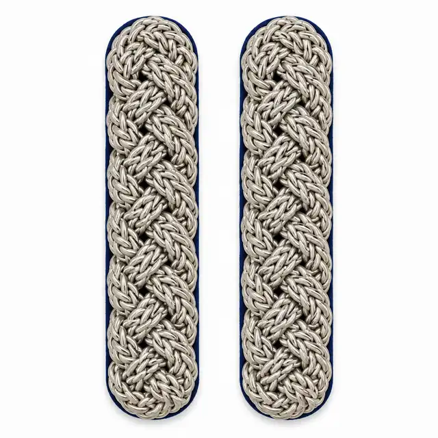 Royal Yeomanry Blue-Lined Silver Chain-Gimp Shoulder Cords