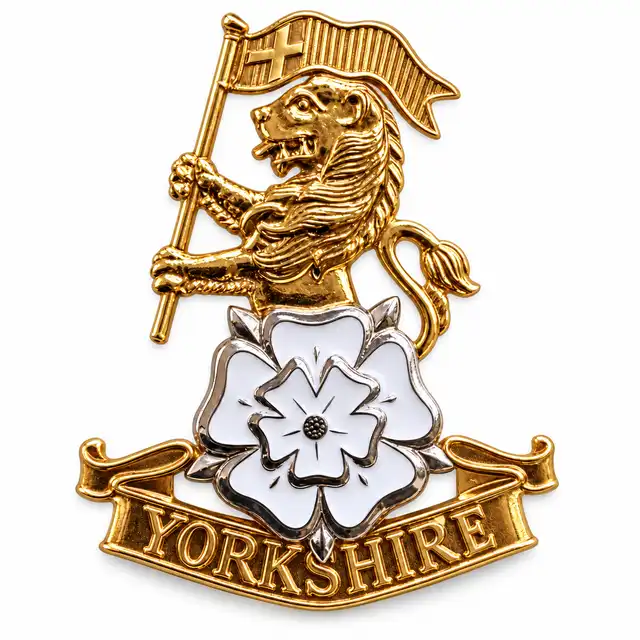 Royal Yorkshire Regiment Gilt and Enamel Forage-Cap Badge