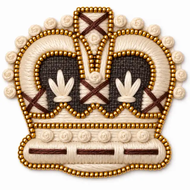 Silk and Gold Embroidered Crowns