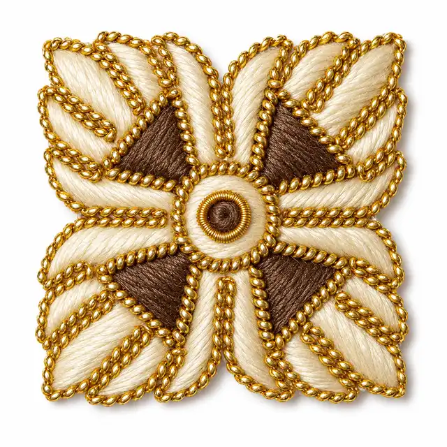 Silk and Gold Embroidered Stars