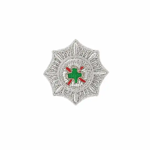 Silver Embroidered St Patrick Stars