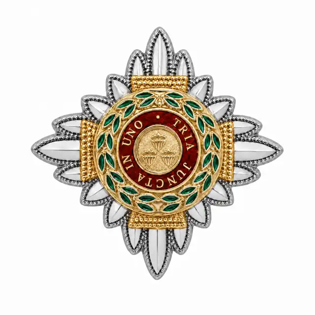 Silver Metal Bath Stars — Ceremonial, with gold cross and enamel centre