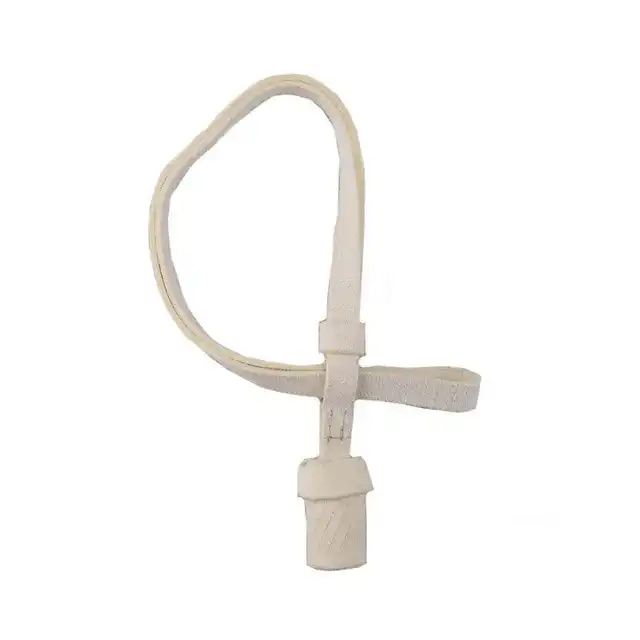 White No. 1 officer sword-knot component for the Blues and Royals ceremonial set — buff leather strap, runner and rolled knot; belt and slings not pictured