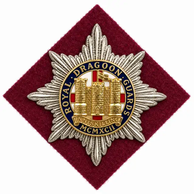 The Royal Dragoon Guards Beret Badge and Flash