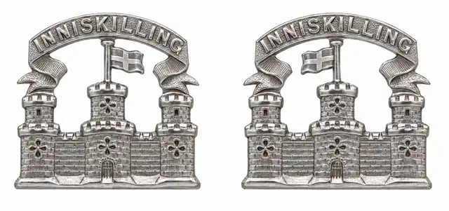 The Royal Irish Regiment Officer Split Castle Collar Badges