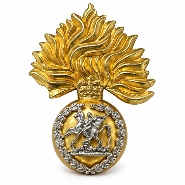 The Royal Regiment of Fusiliers Brass-and-Nickel-Silver Beret Badge
