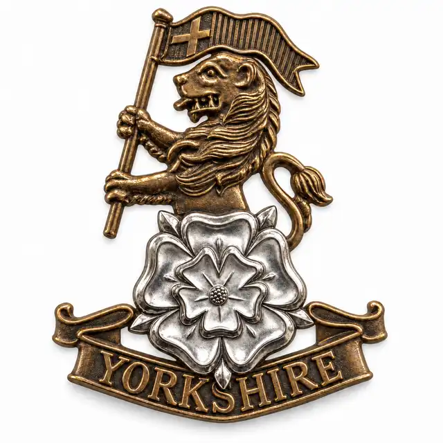 The Royal Yorkshire Regiment No. 2 Khaki Hat Badge (FAD)
