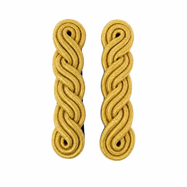 Three-Ply Gold Shoulder Cords on Blue Backing
