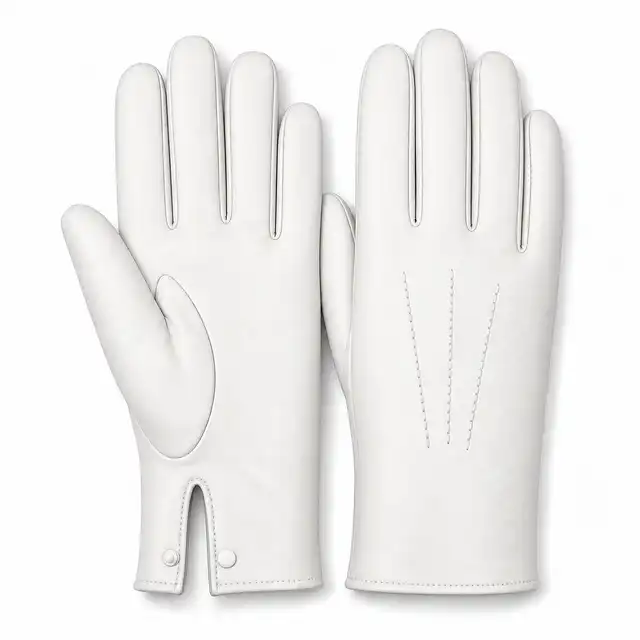 White Leather Gloves